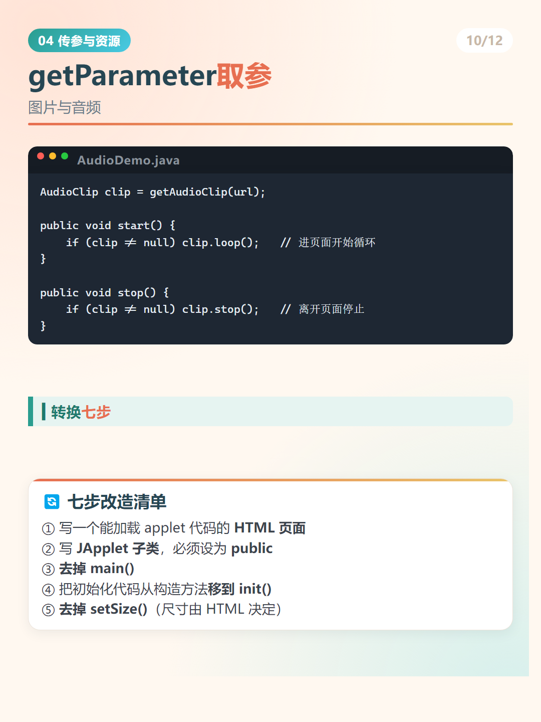Java Applet：getParameter取参