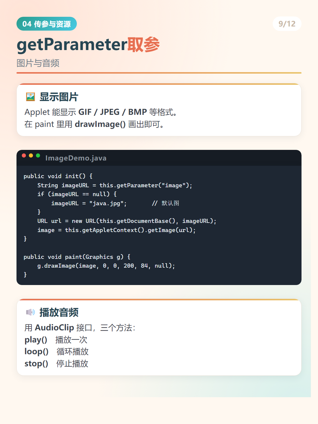 Java Applet：getParameter取参