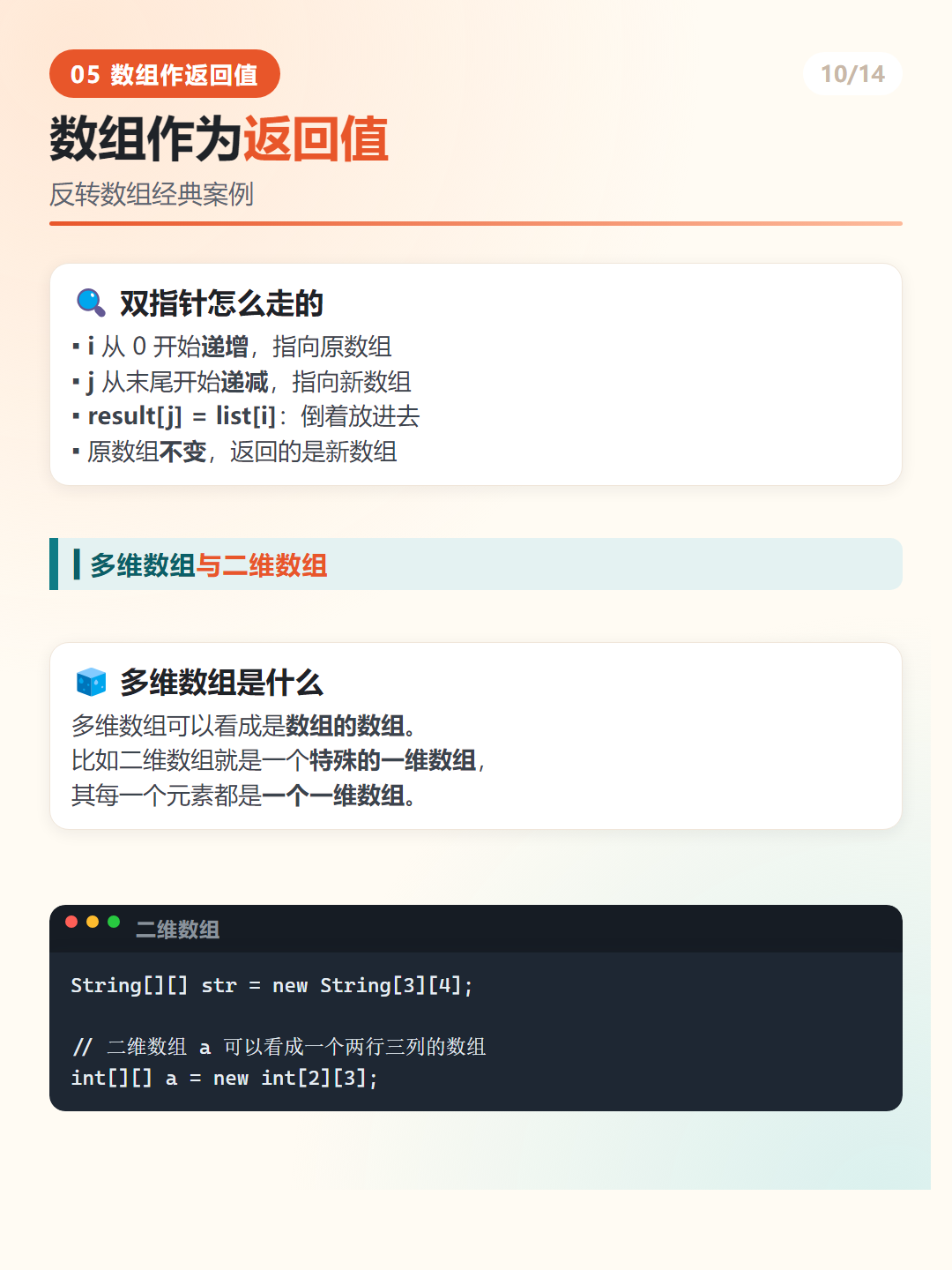 Java 数组作为函数返回值