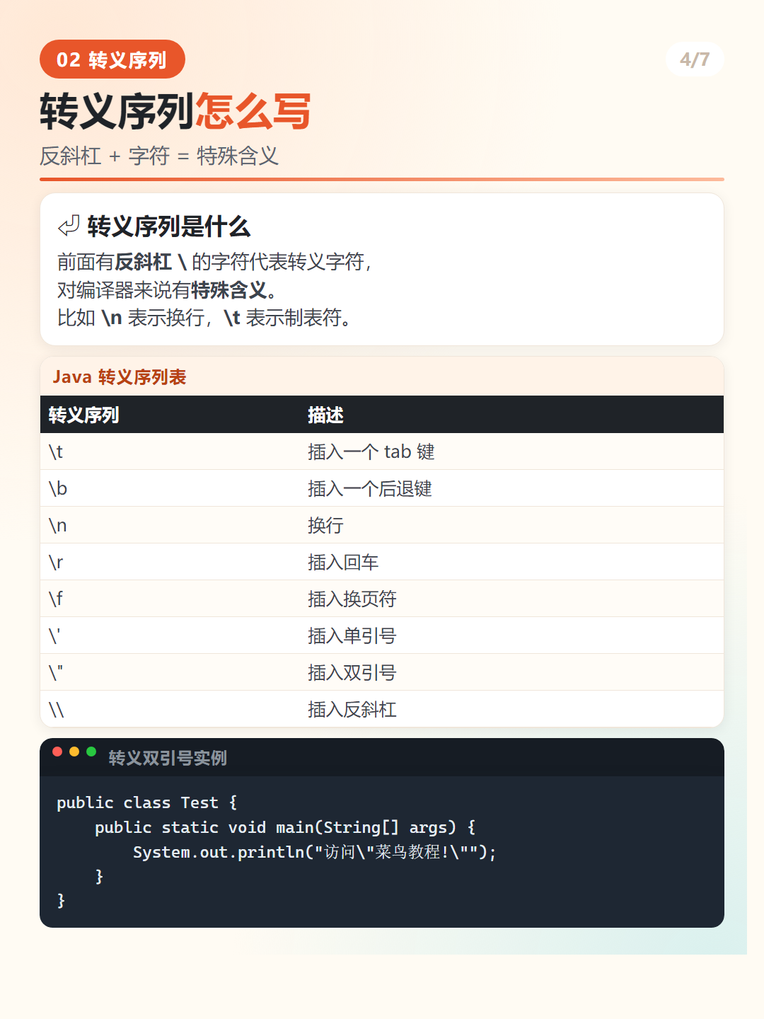Java 转义序列是什么