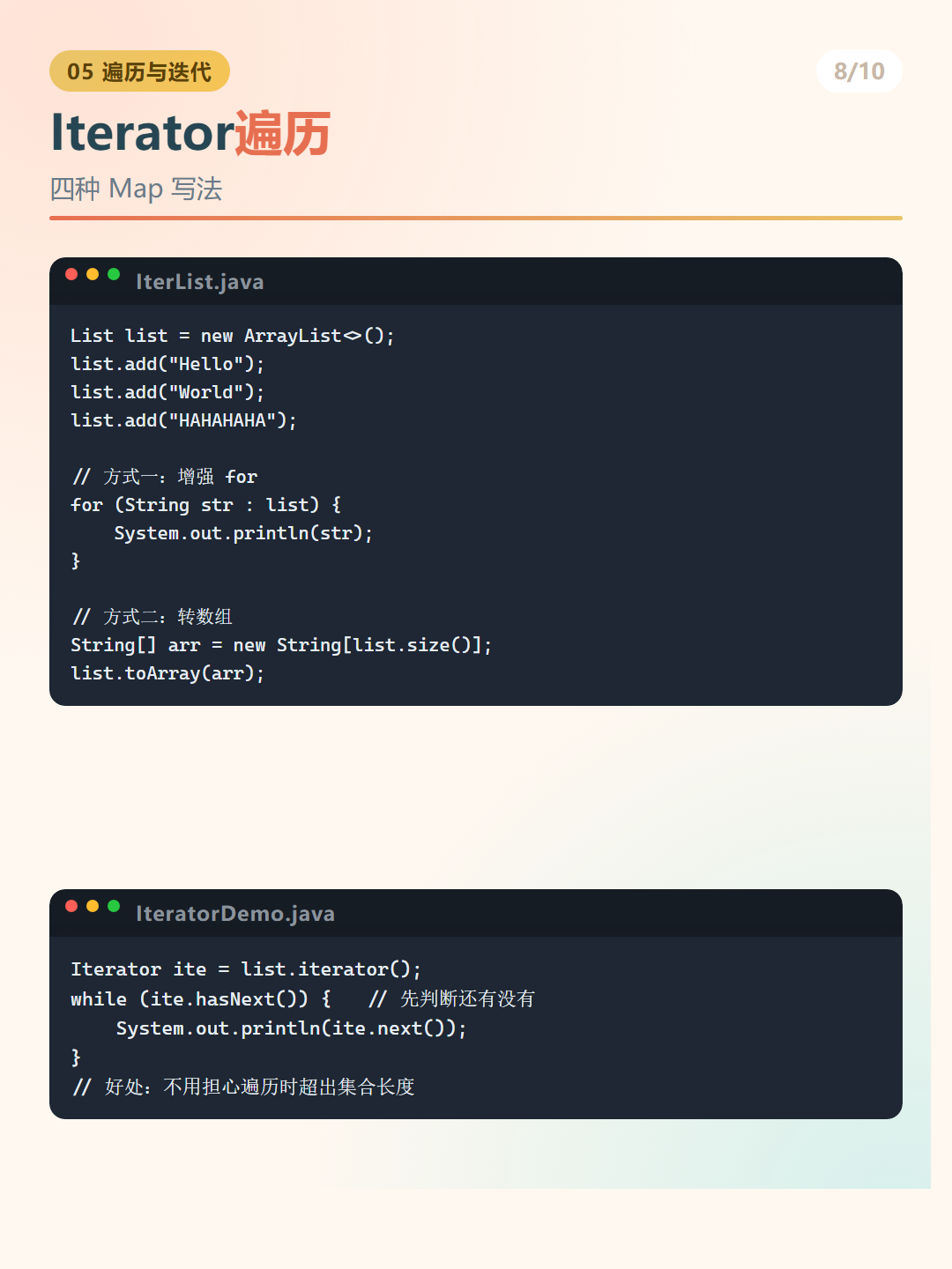 Java 集合框架：Iterator遍历