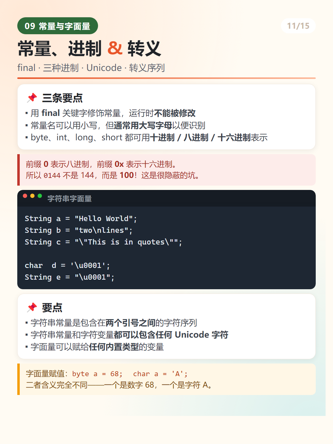 Java 字符串常量与 Unicode 字符
