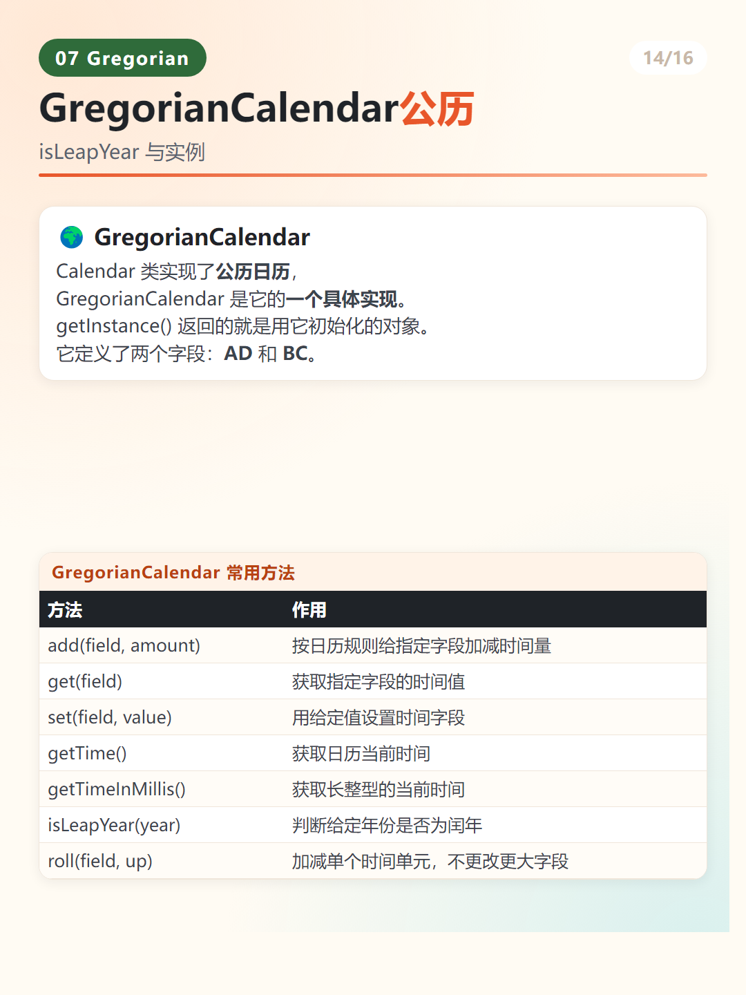 Java Calendar 字段常量