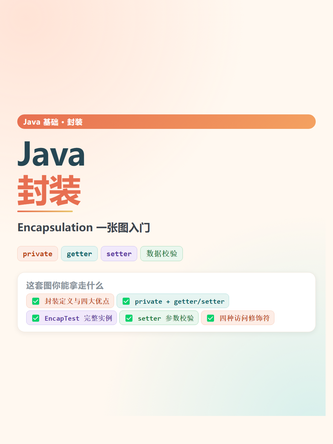 Java 封装速查卡片