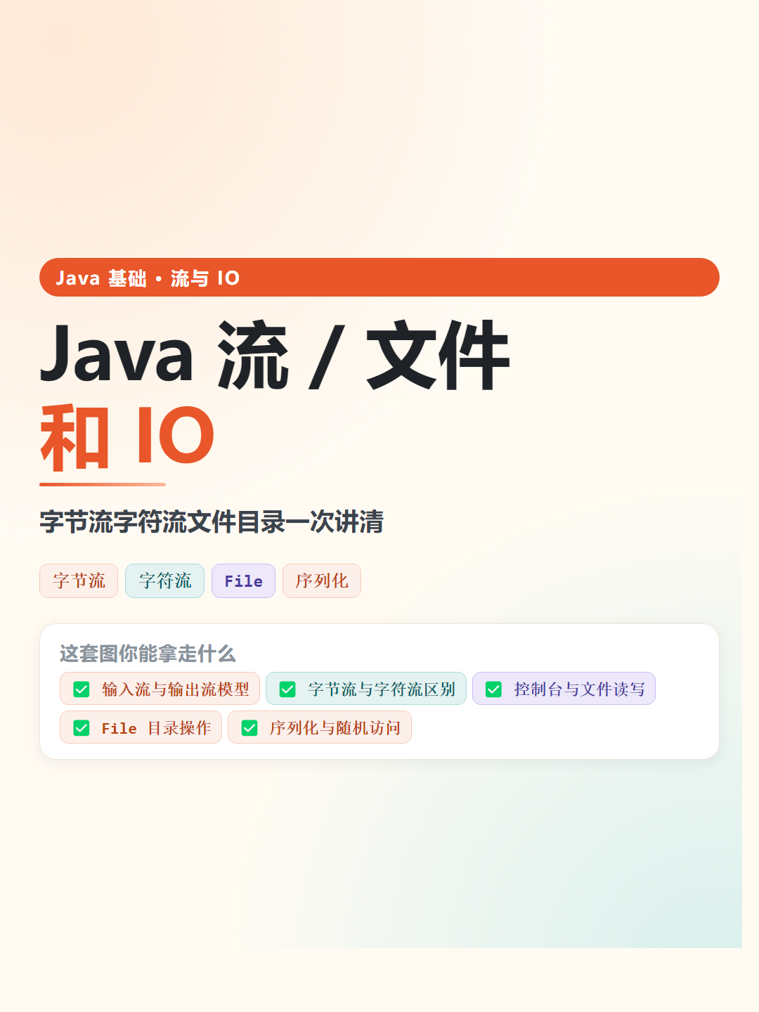 Java 流 / 文件和 IO速查卡片