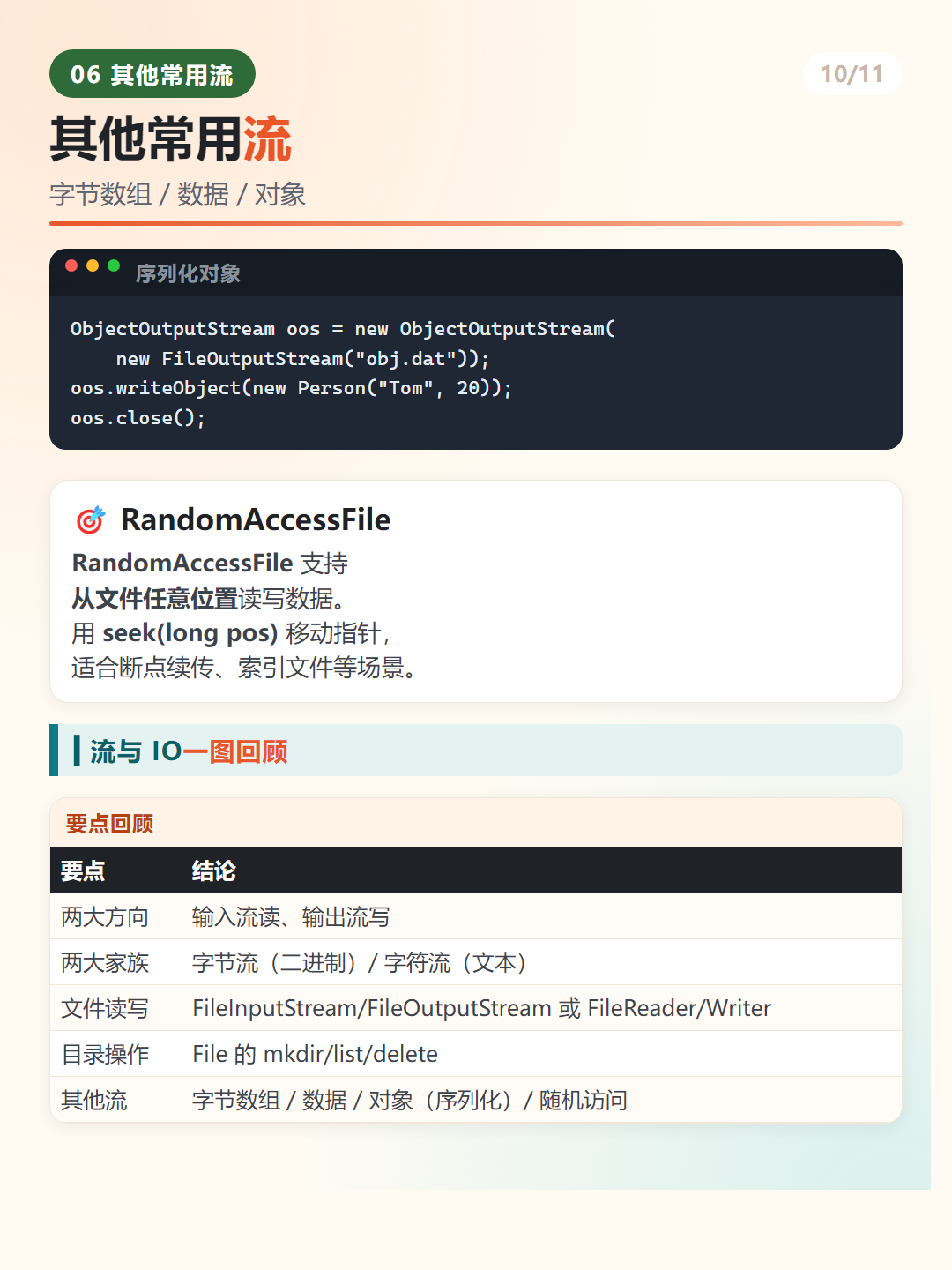 Java 流与 IO 要点回顾