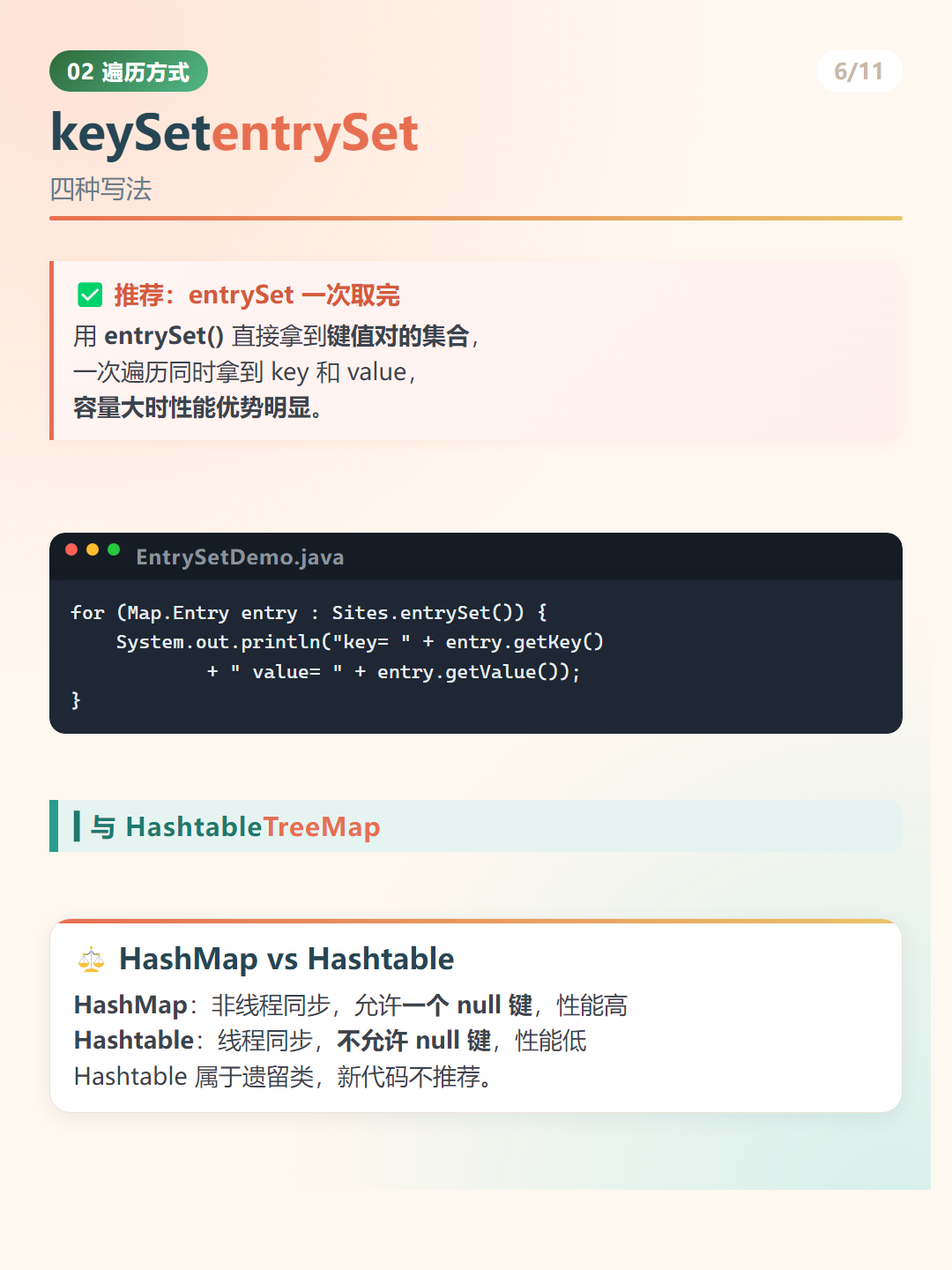 Java HashMap：keySetentrySet