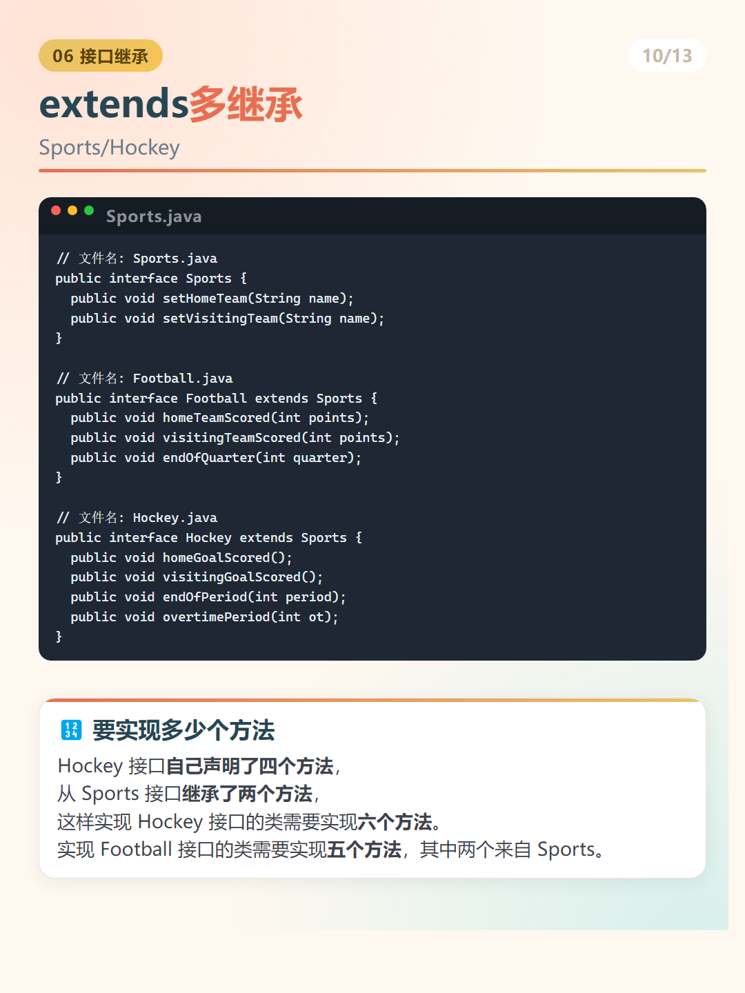 Java 接口：extends多继承
