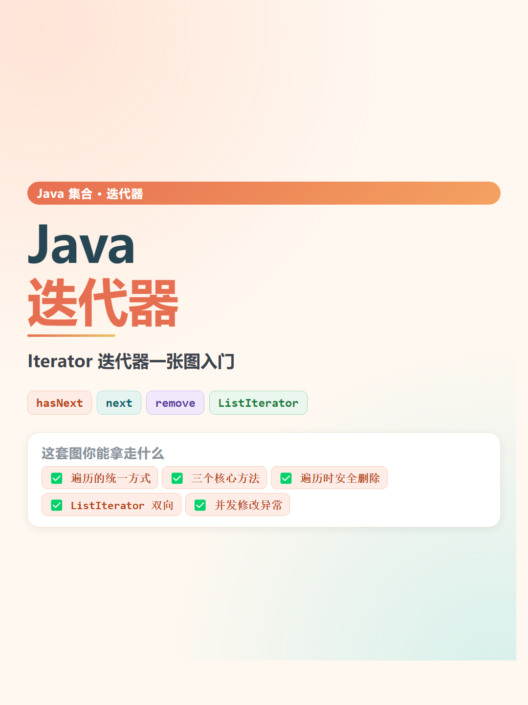 Java 迭代器速查卡片