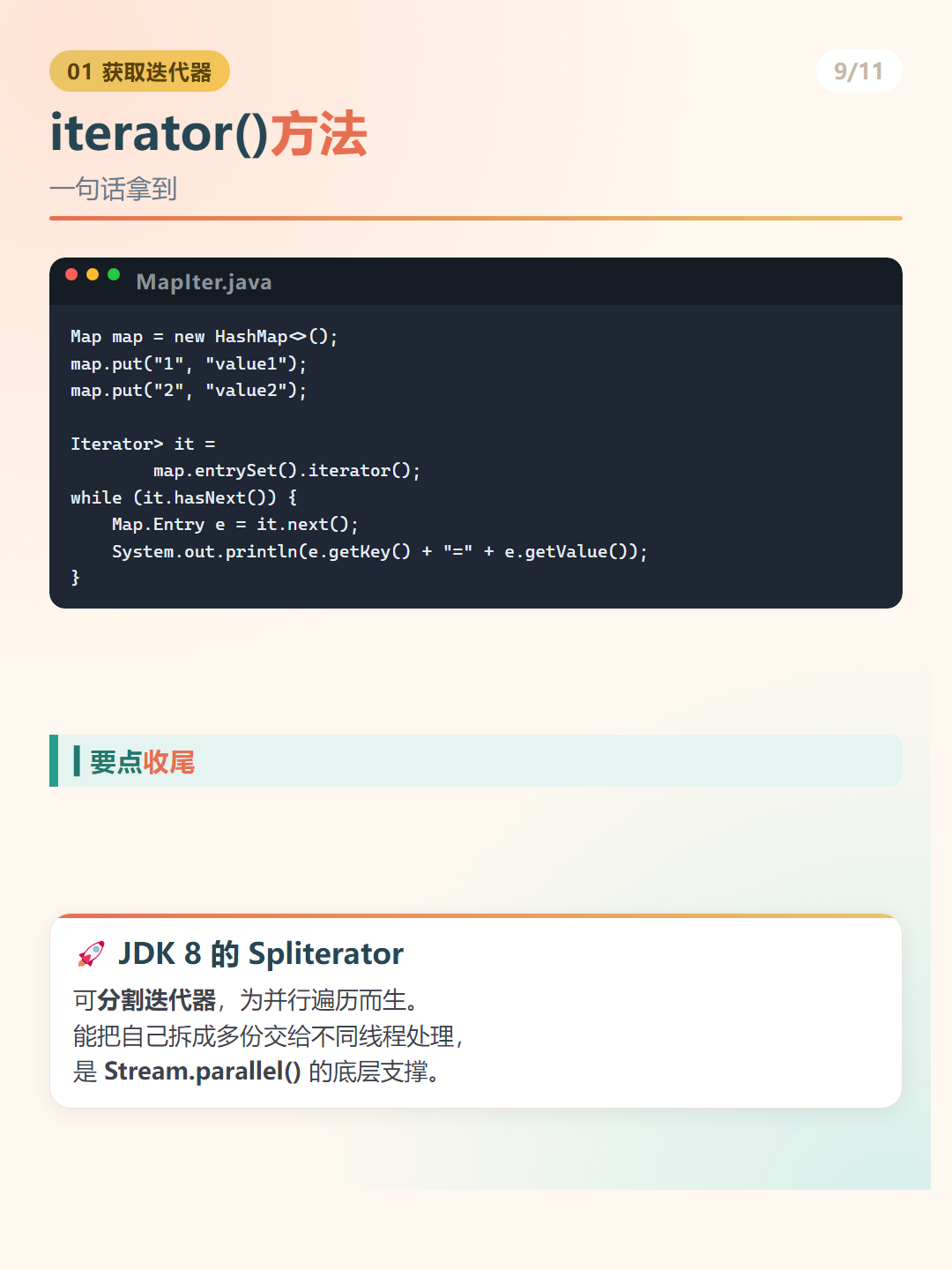 Java 迭代器：iterator()方法