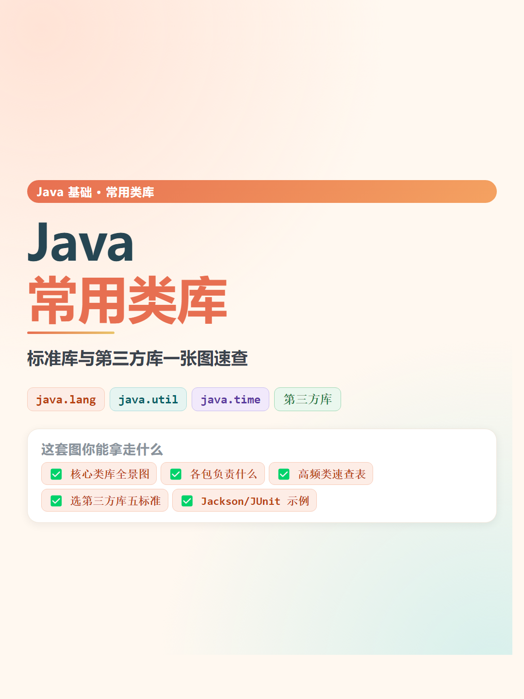 Java 常用类库速查卡片