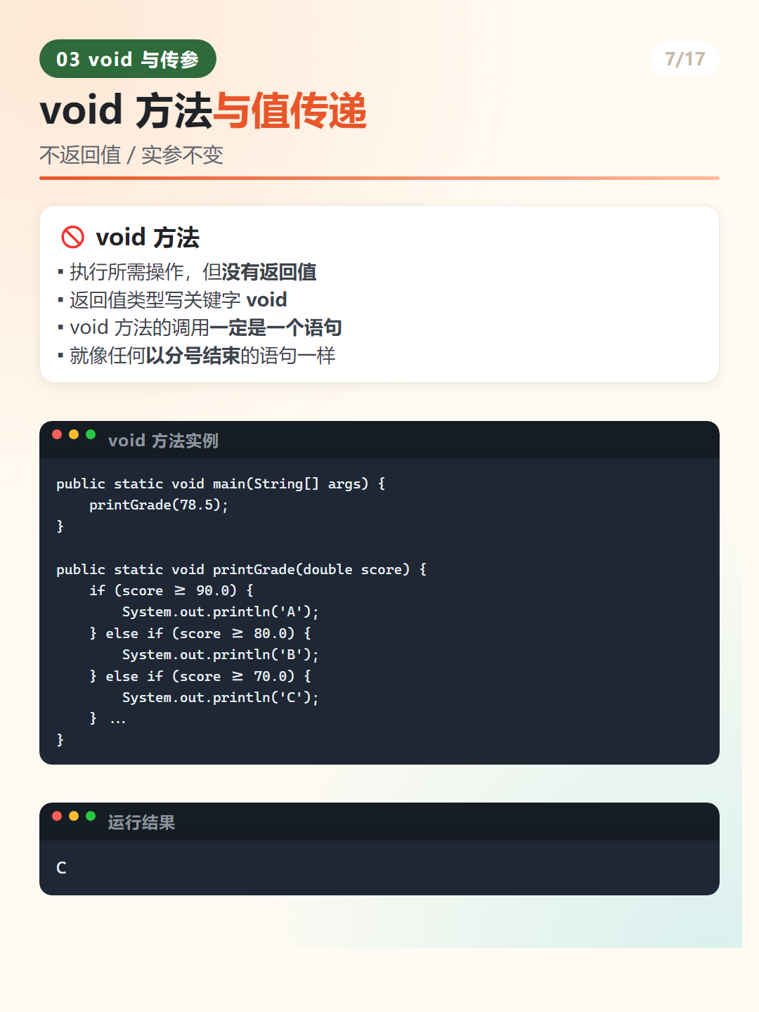 Java void 方法