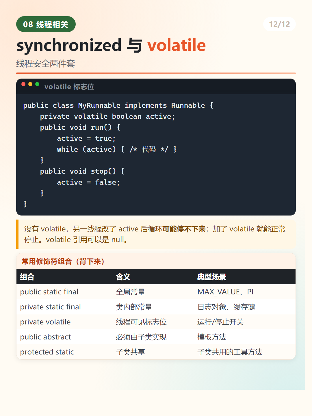 Java volatile 易变修饰符