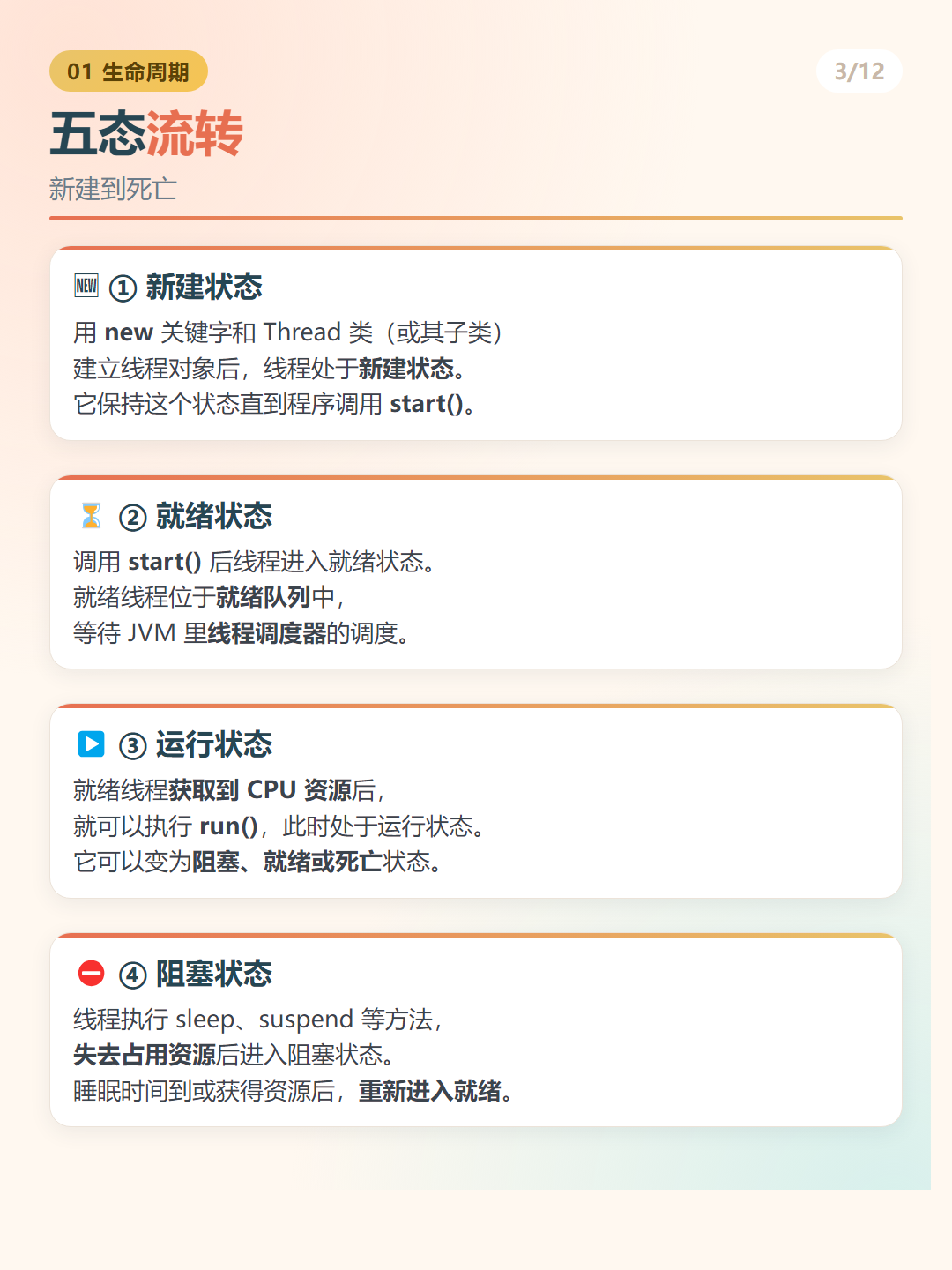 Java 多线程：五态流转