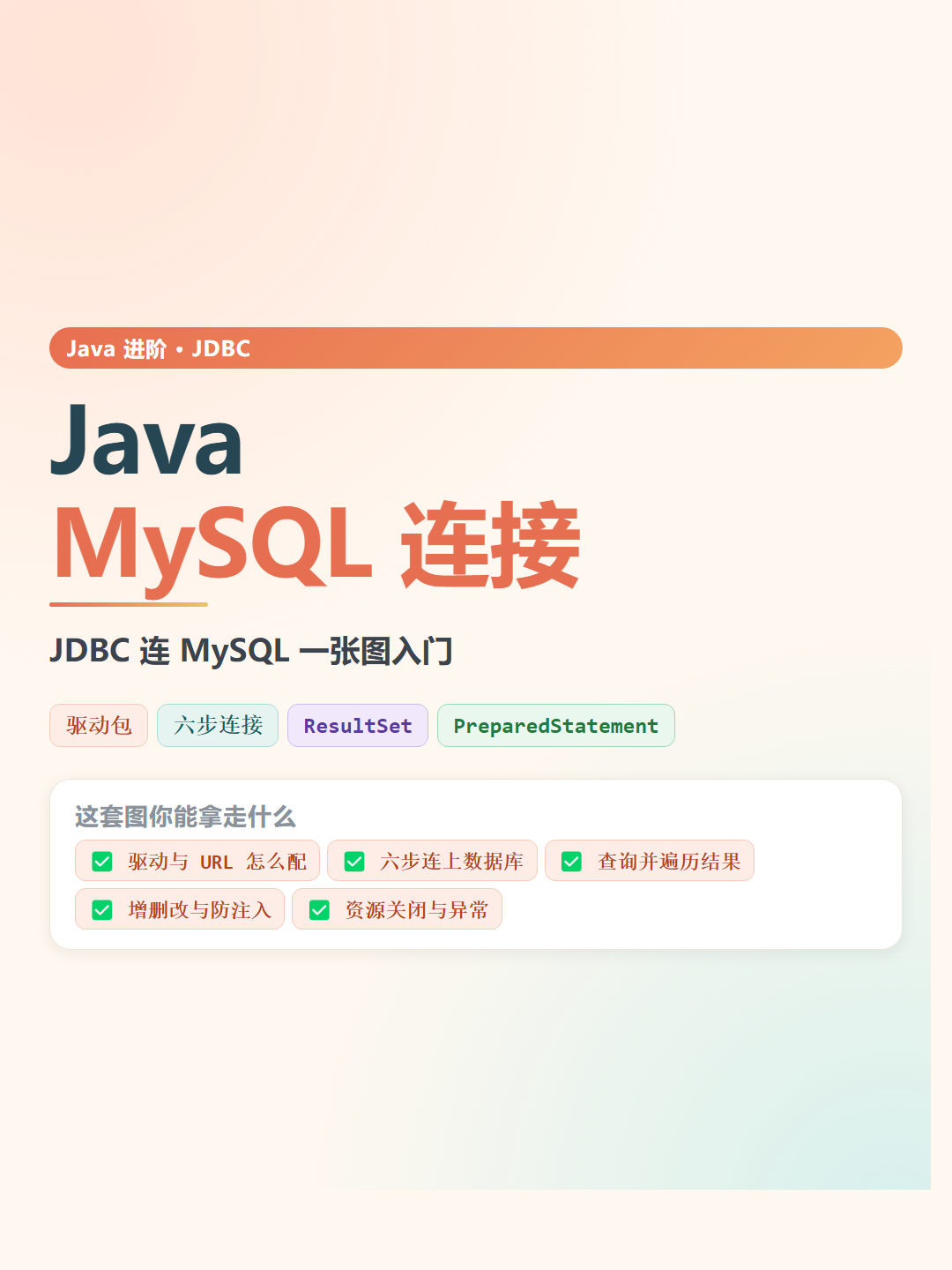 Java MySQL 连接速查卡片