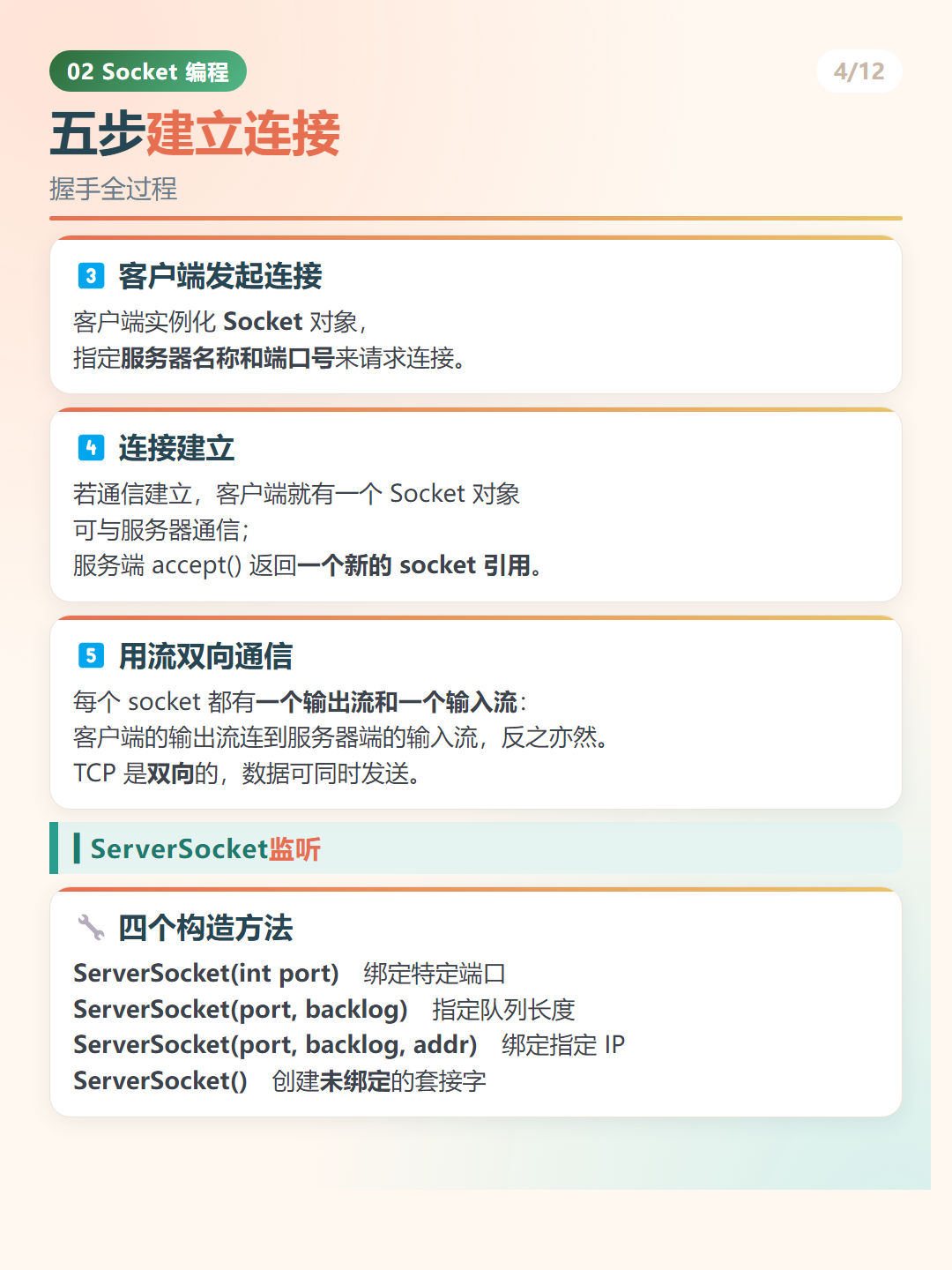 Java 网络编程：五步建立连接