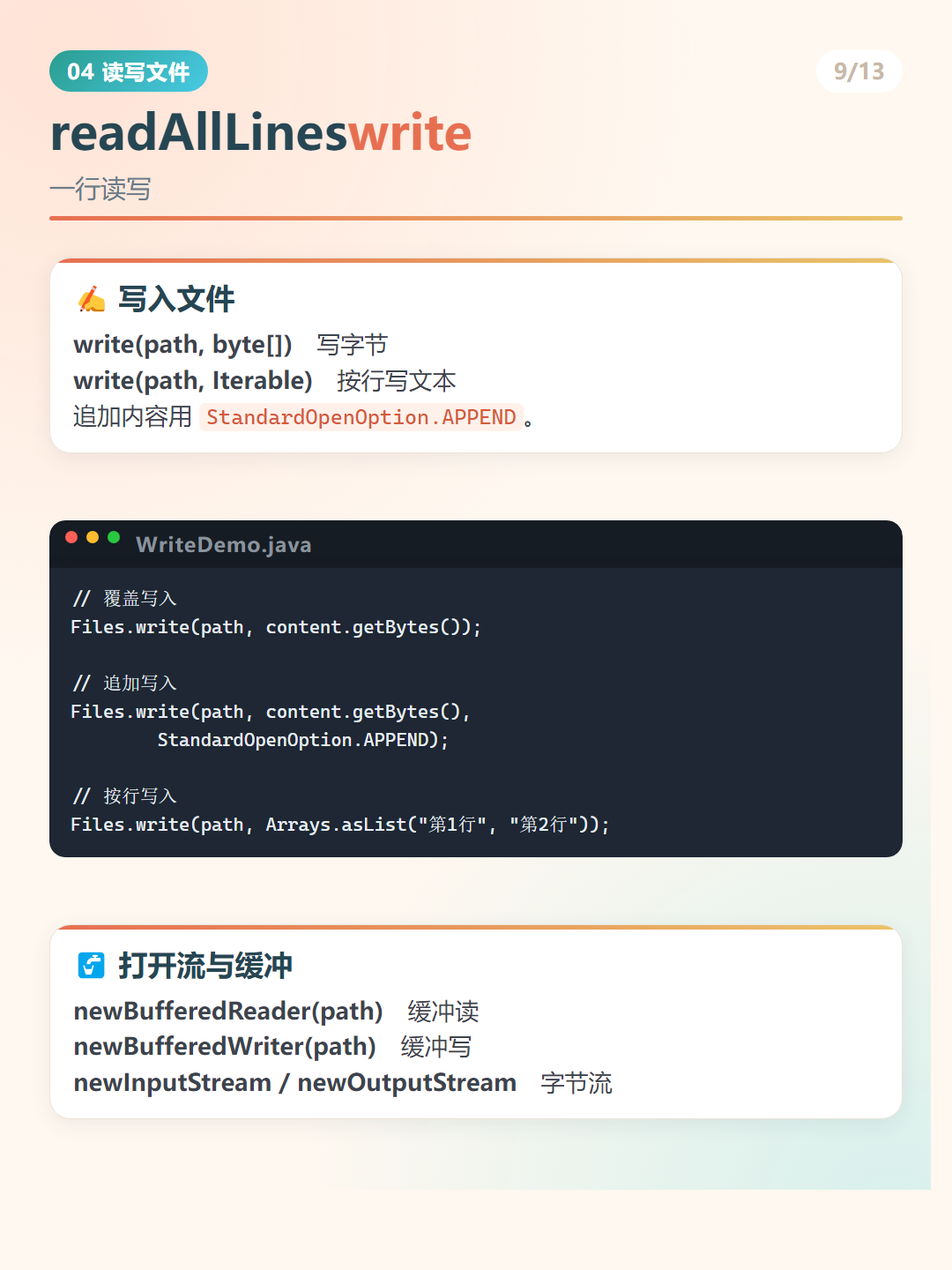 Java NIO Files：readAllLineswrite