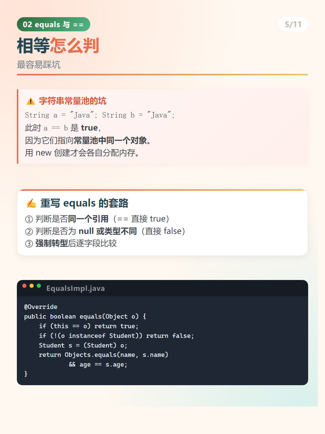 Java Object 类：相等怎么判