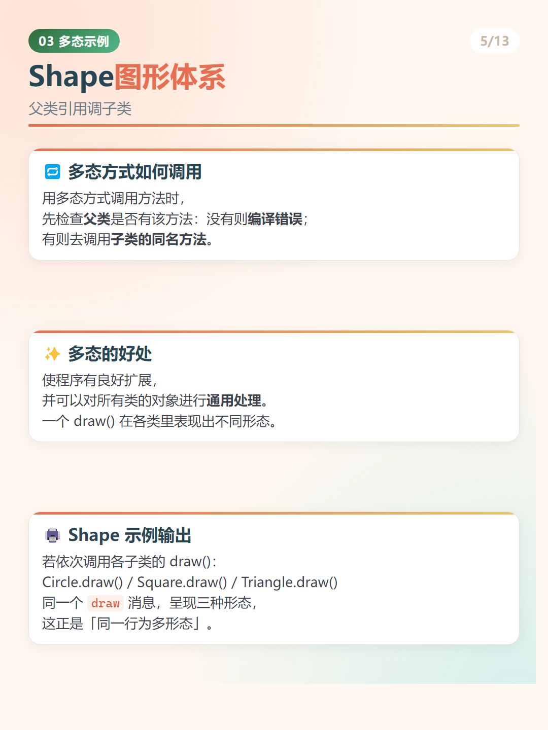Java 多态 draw 的好处