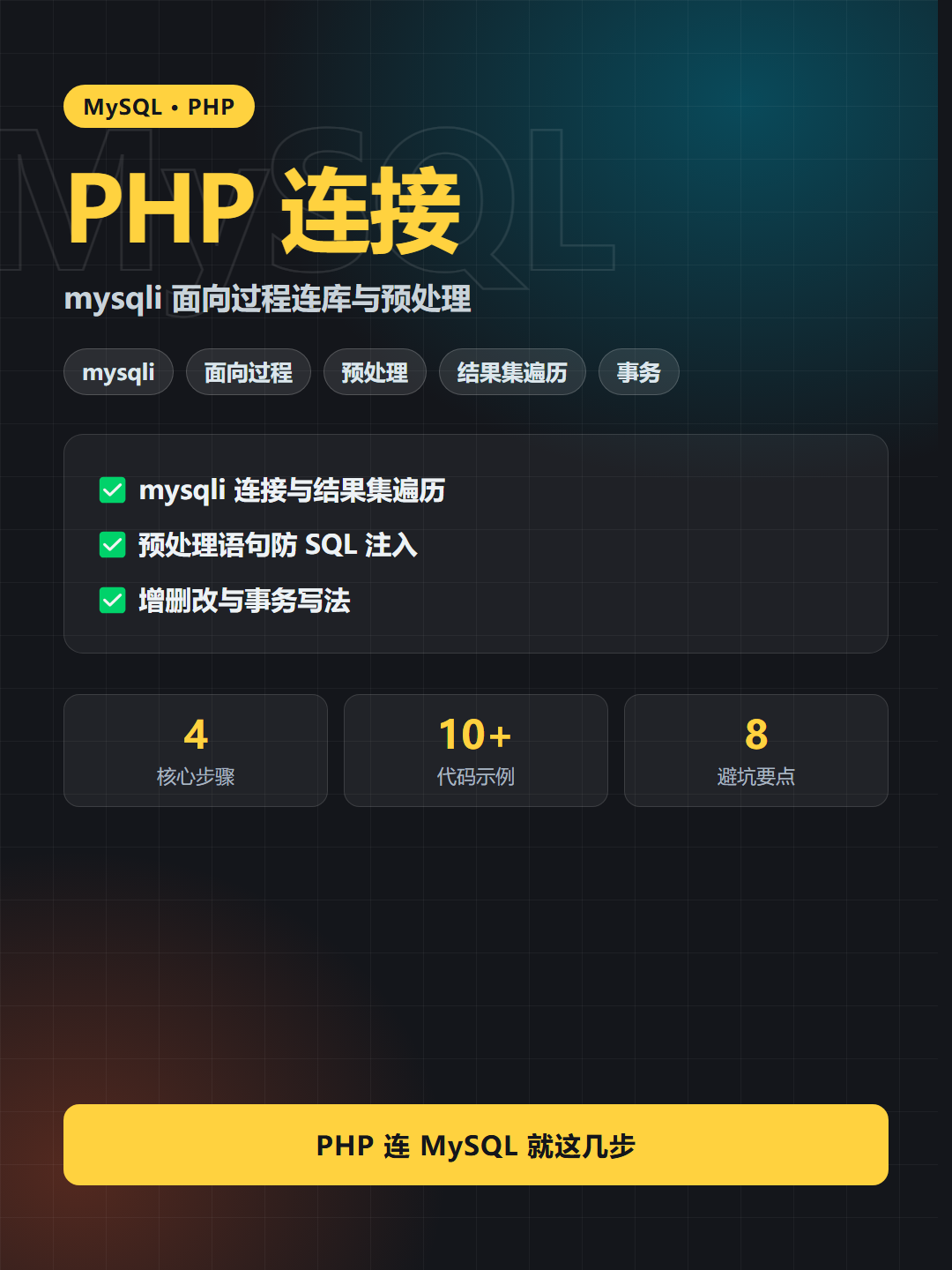 PHP 连接 封面卡片