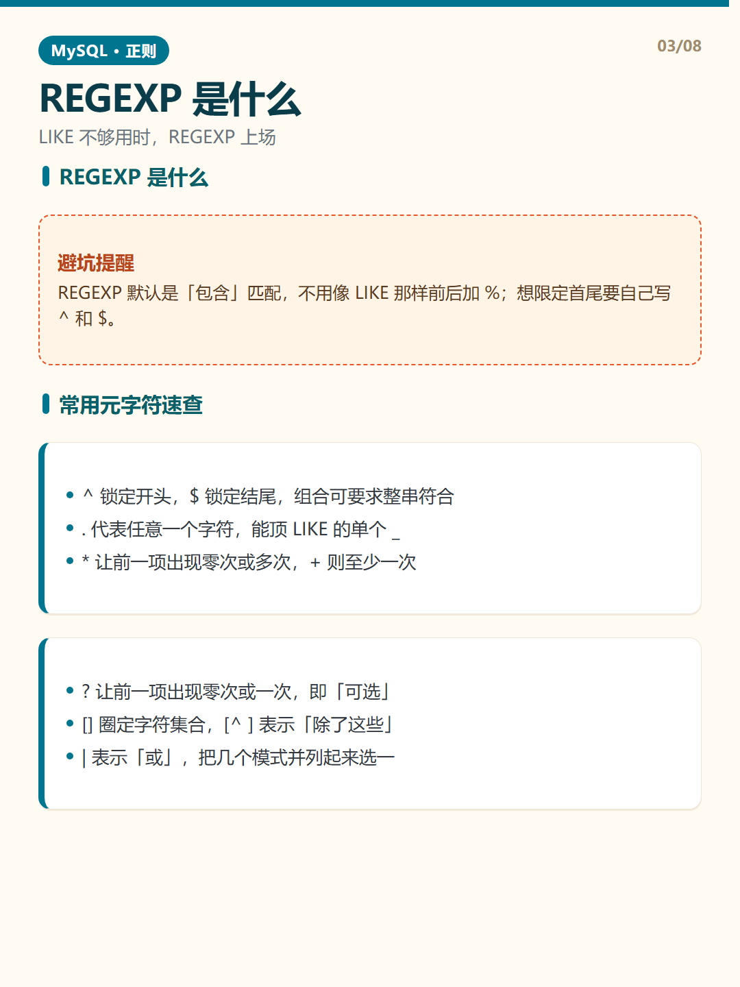 常用元字符速查 · 正则表达式