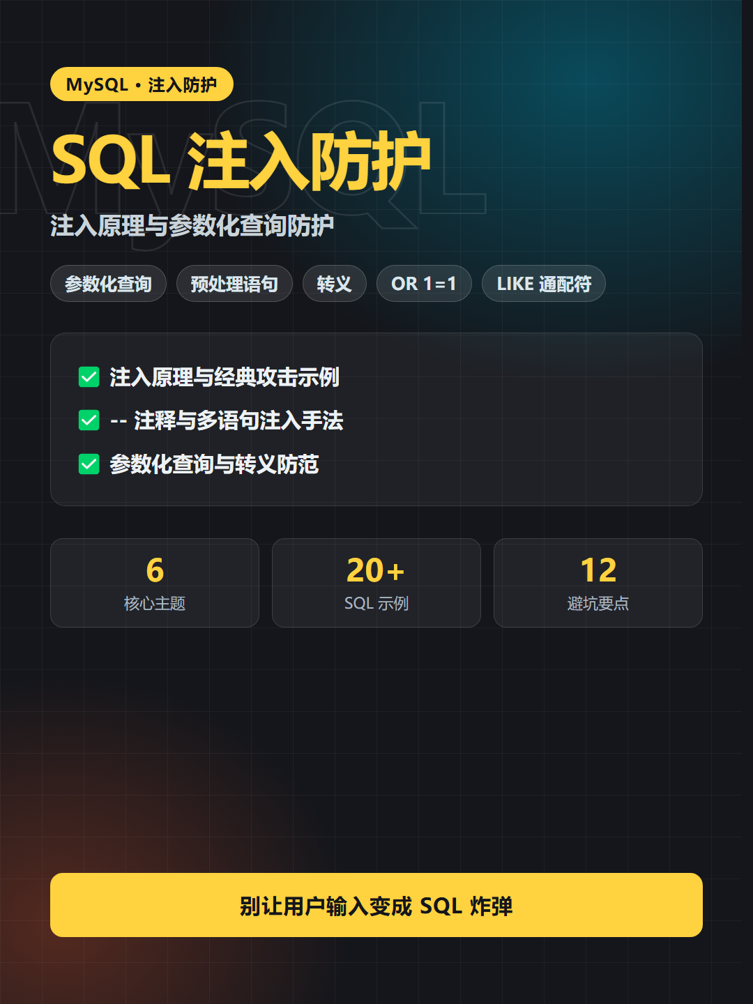 SQL 注入防护 封面卡片