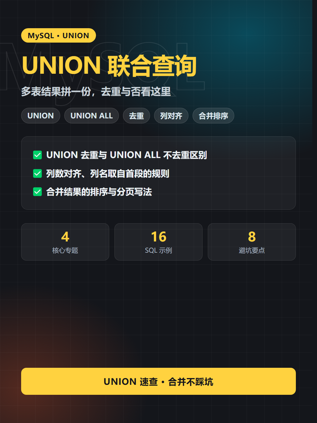 UNION 联合查询 封面卡片