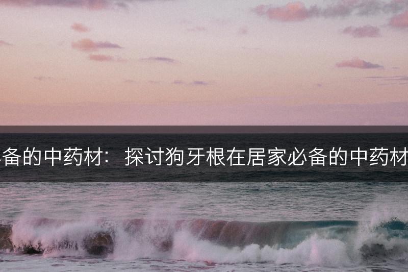 狗牙根与居家必备的中药材：探讨狗牙根在居家必备的中药材中的地位和应用(图1)