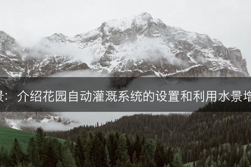 灌溉系统和水景：介绍花园自动灌溉系统的设置和利用水景增添景观的方法。(图1)