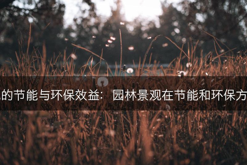 园林景观的节能与环保效益：园林景观在节能和环保方面的贡献(图1)