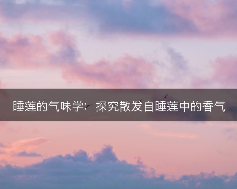 睡莲的气味学：探究散发自睡莲中的香气(图1)