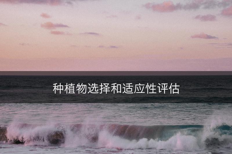 种植物选择和适应性评估(图1)